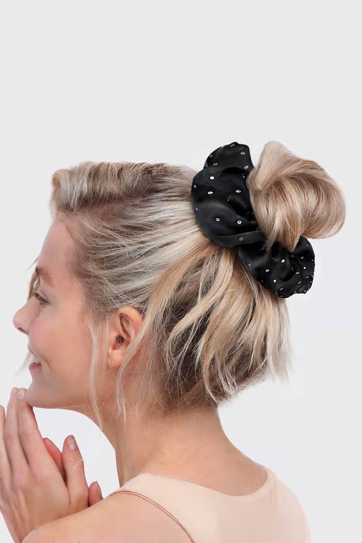 Picture of Eco-Friendly Satin Brunch Scrunchie-Rhinestone