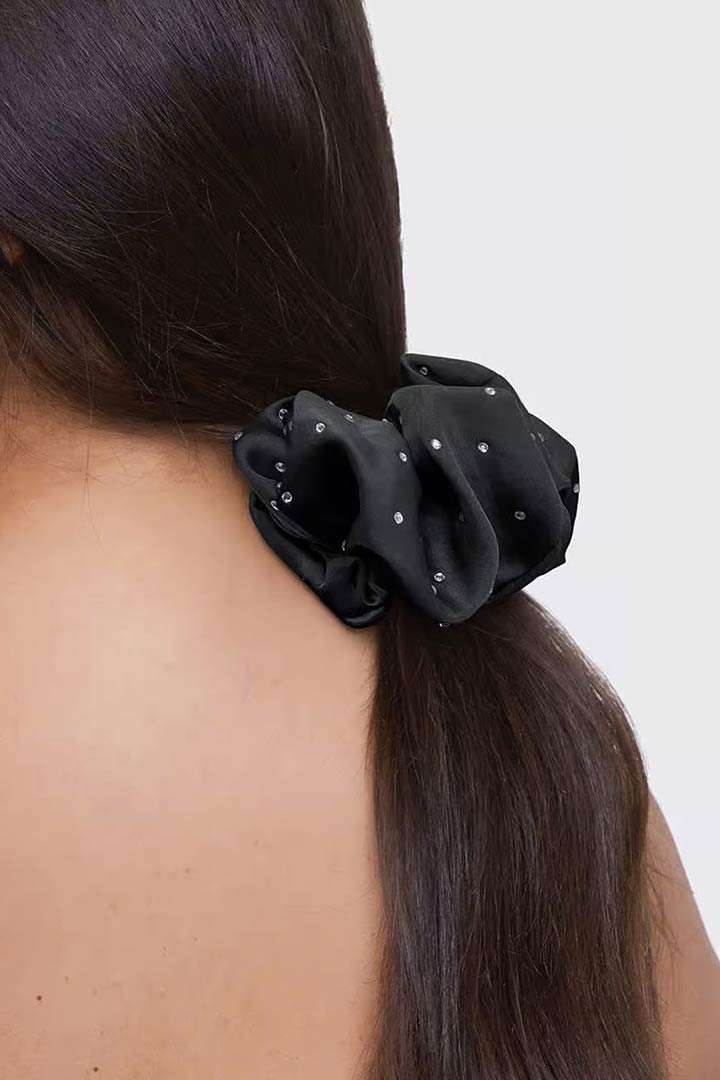 Picture of Eco-Friendly Satin Brunch Scrunchie-Rhinestone