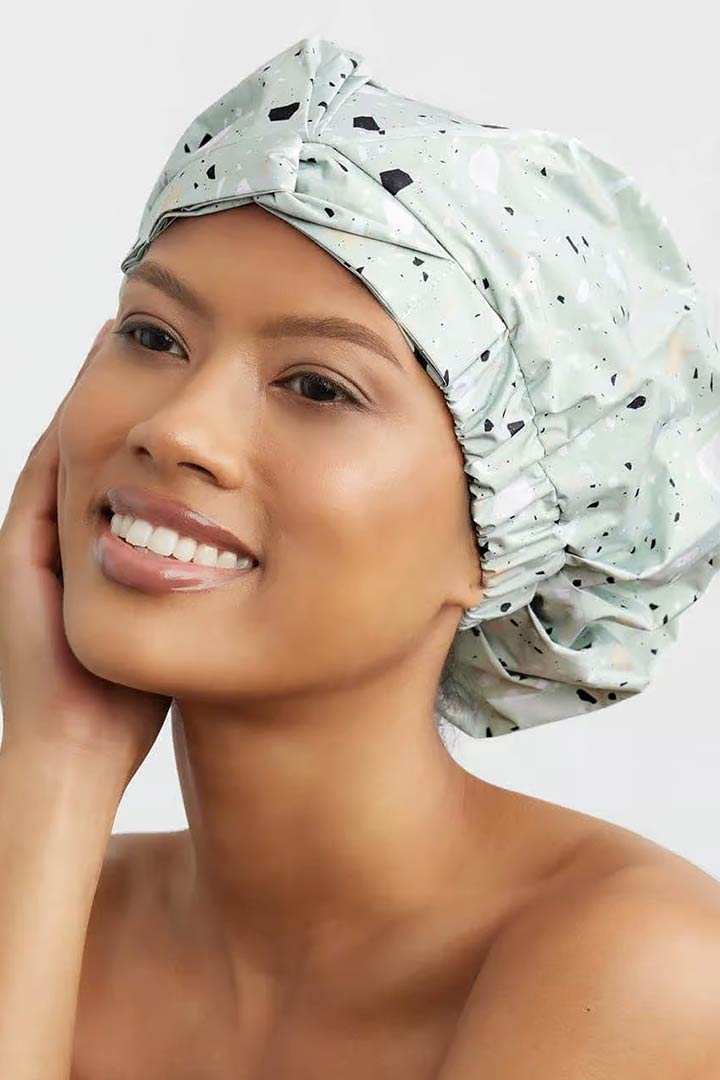 Picture of Luxe Shower Cap-Sage Terrazzo