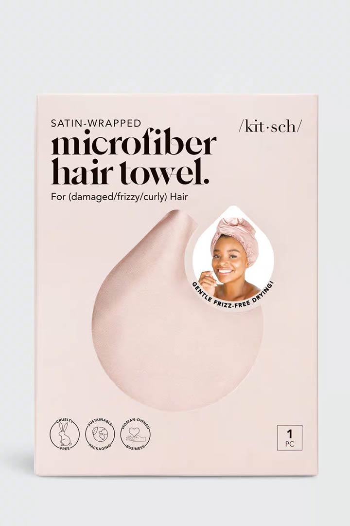 Picture of Satin-Wrapped Hair Towel-Blush