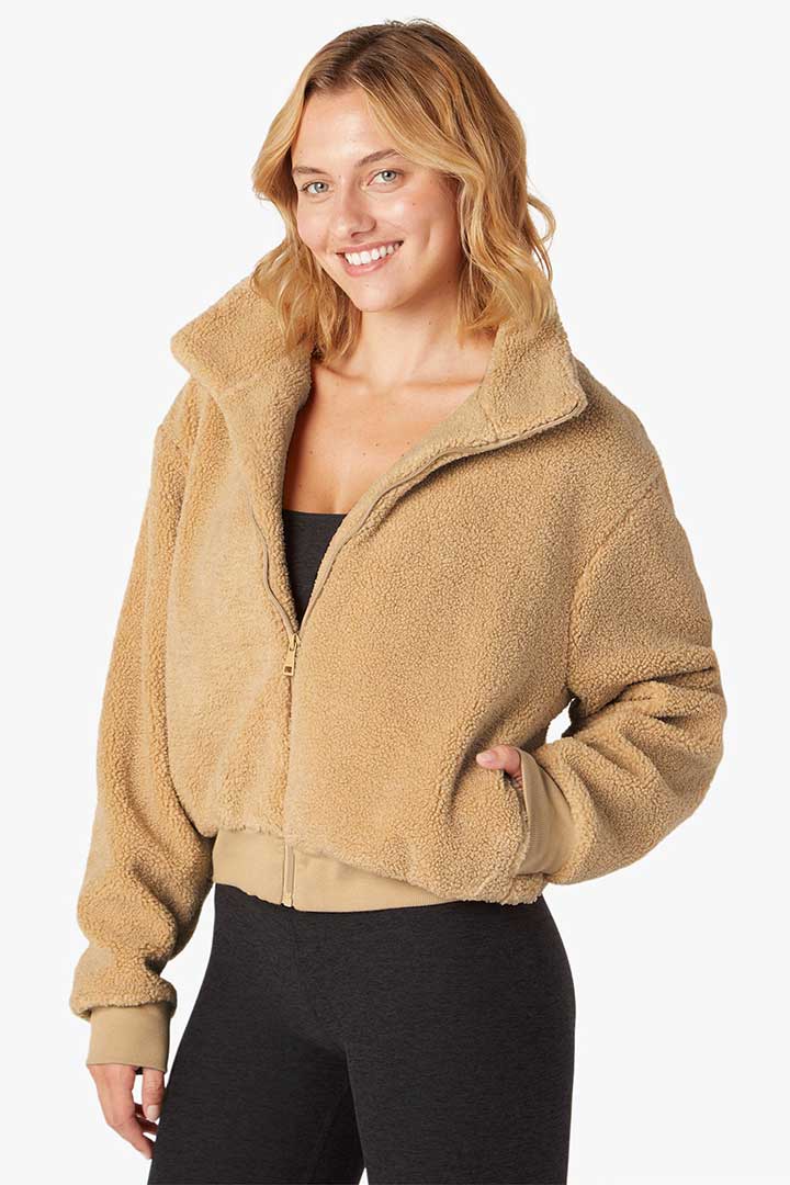 Picture of Brave The Elements Sherpa Bomber-Butter Scotch