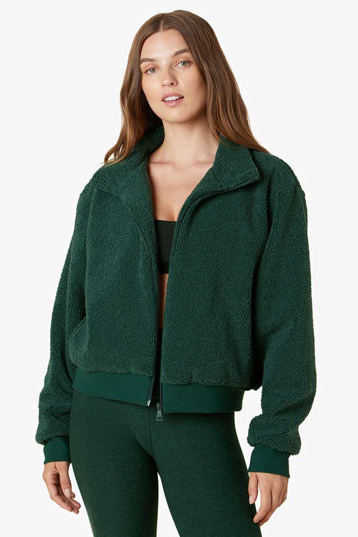 Picture of Brave The Elements Sherpa Bomber-Forest Green