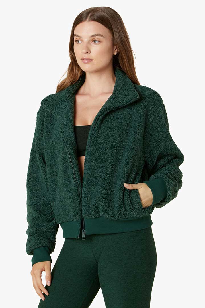 Picture of Brave The Elements Sherpa Bomber-Forest Green