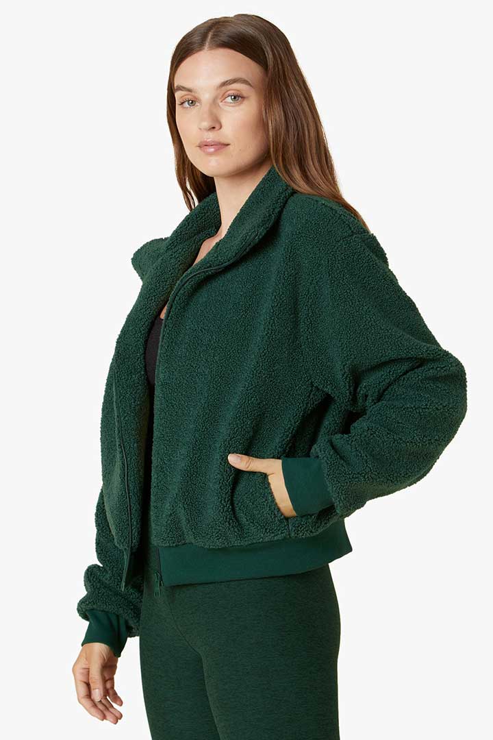 Picture of Brave The Elements Sherpa Bomber-Forest Green