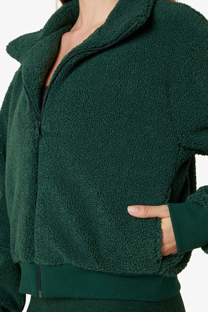 Picture of Brave The Elements Sherpa Bomber-Forest Green