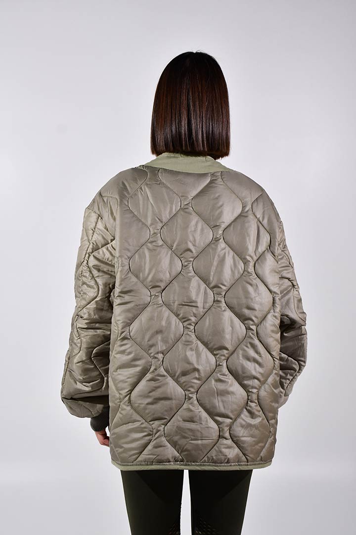 Picture of Laura Boyfriend Quilted Coat-Green