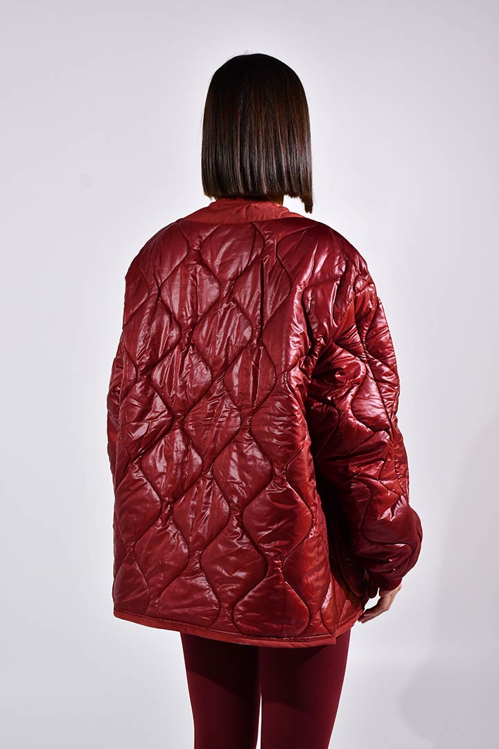 Picture of Laura Boyfriend Quilted Coat-Red