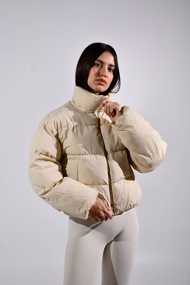 Picture of Elsa Matte Puffer Jacket-Beige
