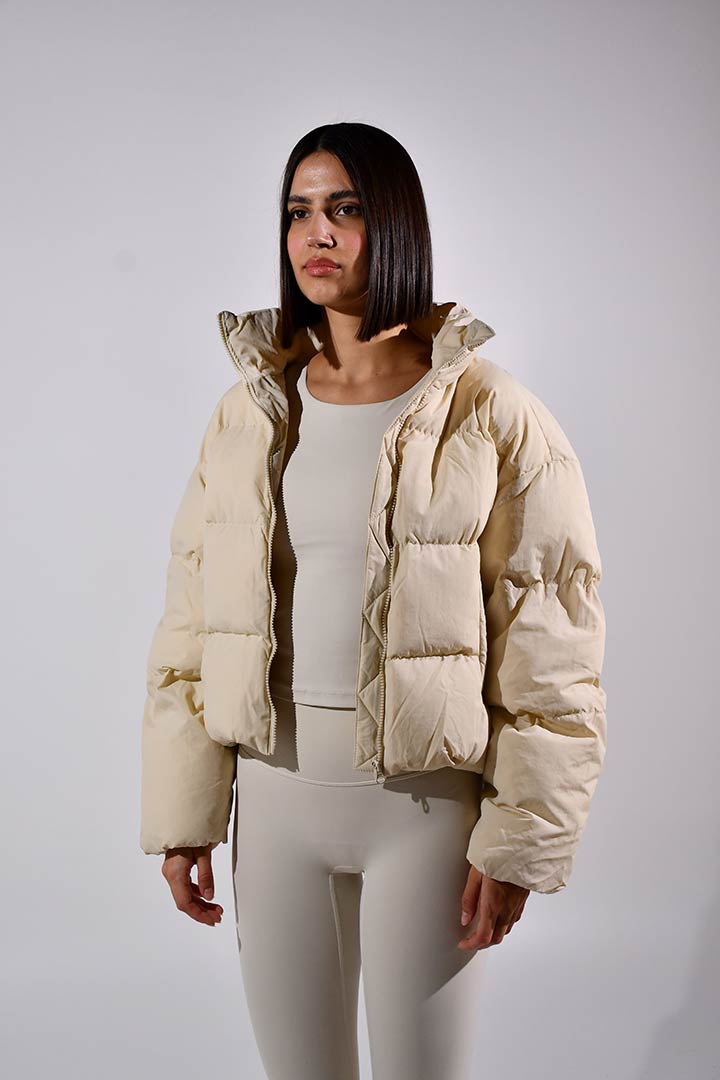 Picture of Elsa Matte Puffer Jacket-Beige