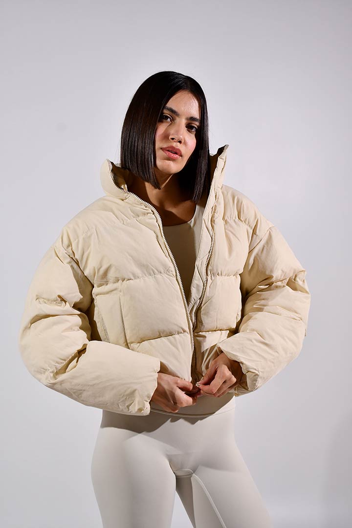 Picture of Elsa Matte Puffer Jacket-Beige