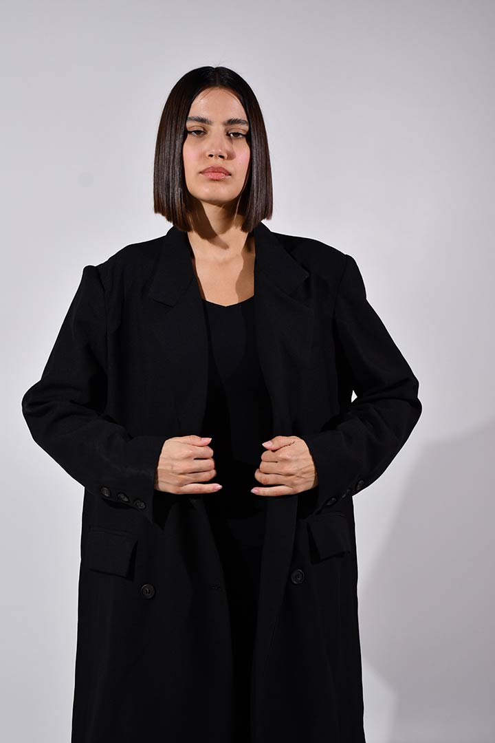 Picture of Marie Double Breasted Coat-Black