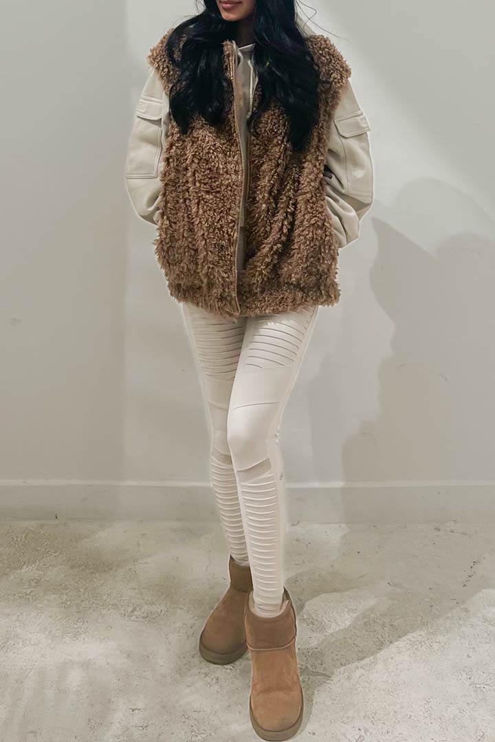 Picture of Shearling Vest-Beige