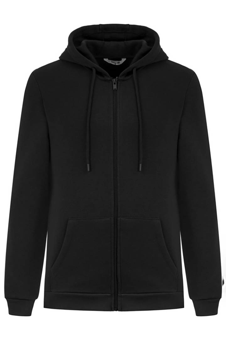 Picture of Zipper Hooded Sweatshirt-Black