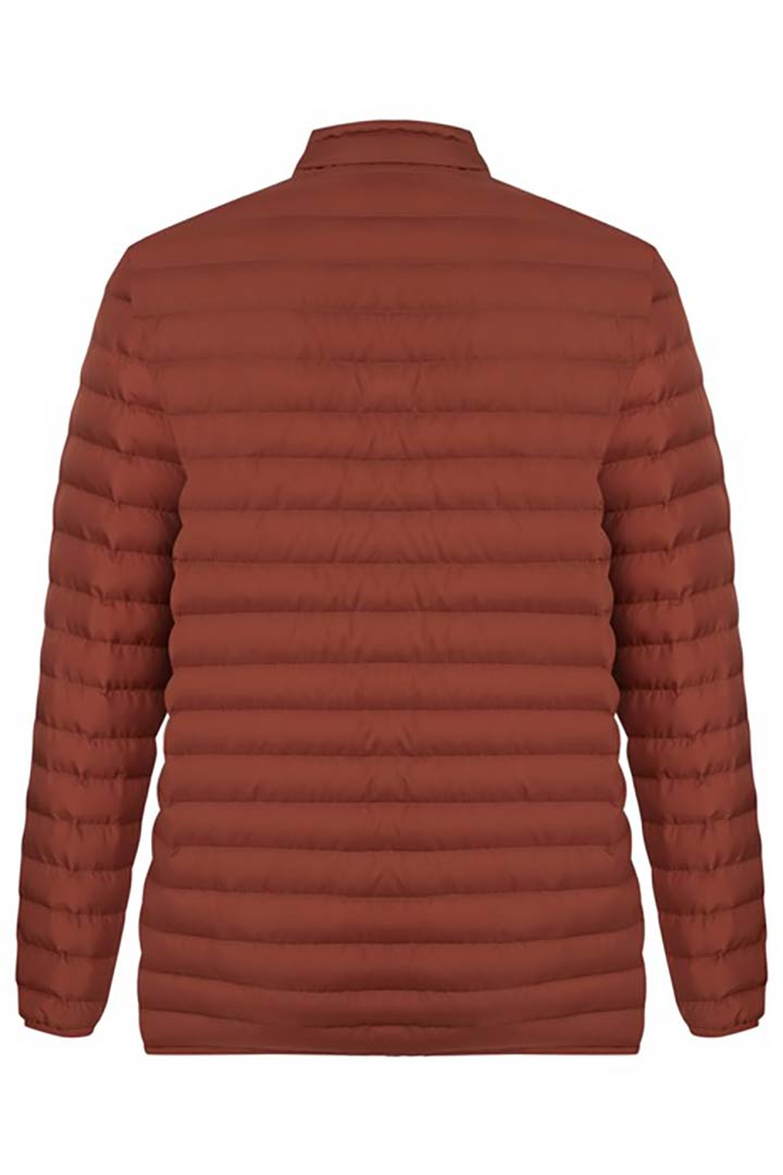 Picture of High Neck Puffer Jacket-Brick Red