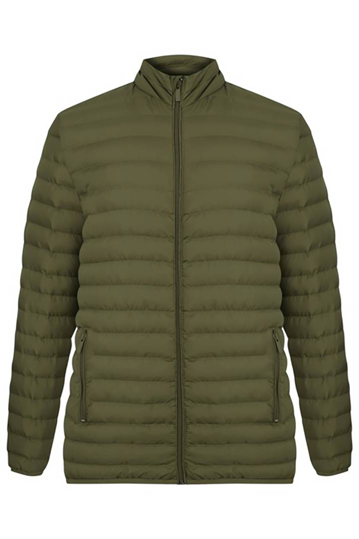 Picture of High Neck Puffer Jacket-Khaki