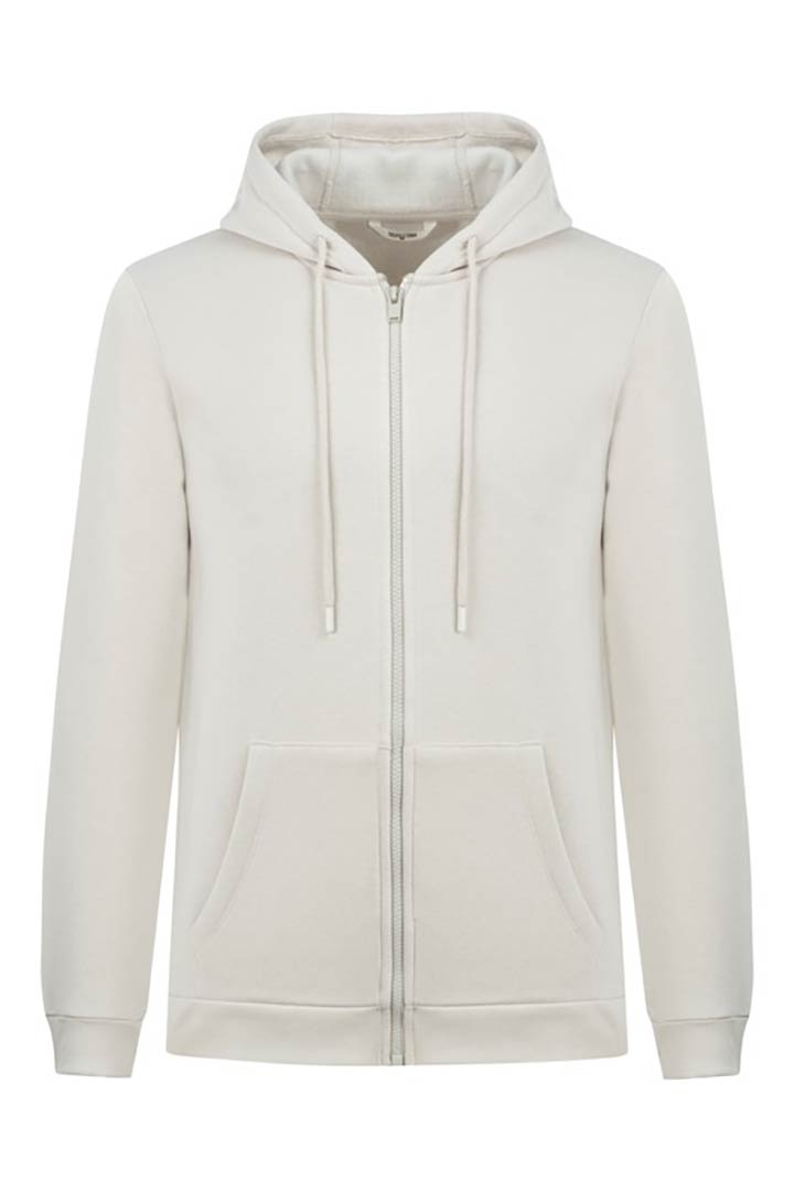 Picture of Zipper Hooded Sweatshirt-Beige