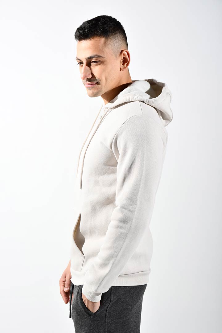 Picture of Zipper Hooded Sweatshirt-Beige