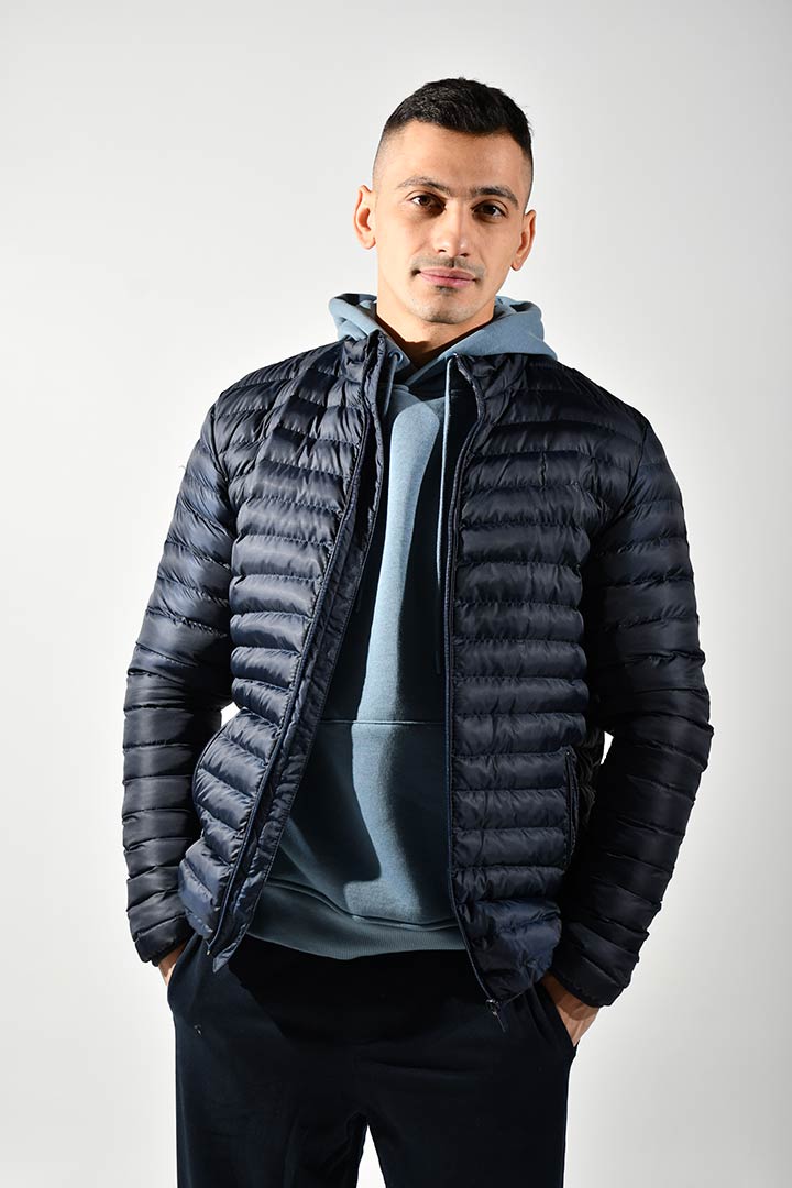 Picture of High Neck Puffer Jacket-Navy