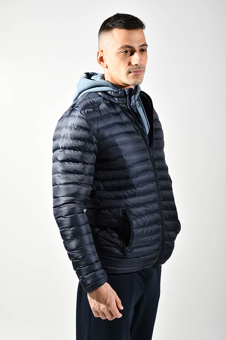 Picture of High Neck Puffer Jacket-Navy