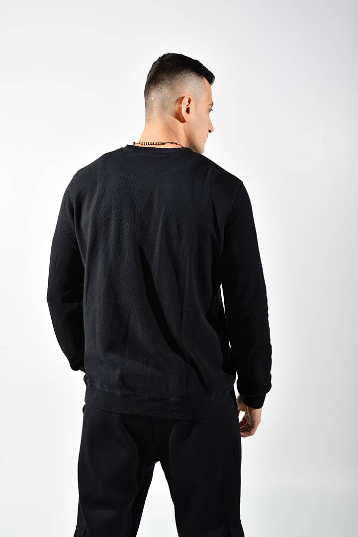 Picture of Crew Neck Sweatshirt-Black