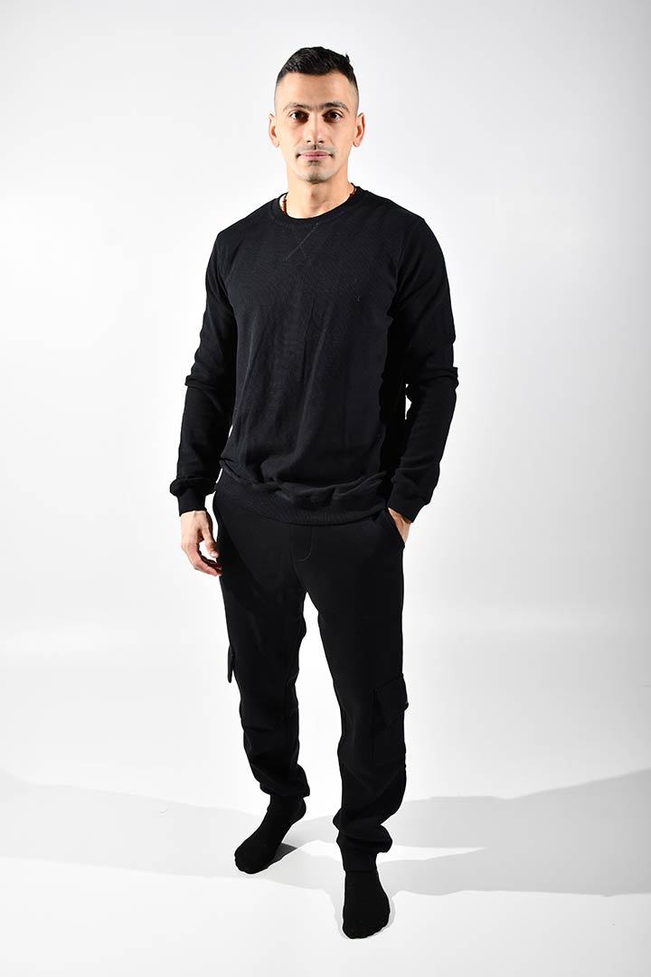 Picture of Crew Neck Sweatshirt-Black