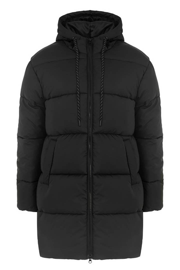 Picture of Hooded Quilted Puffer Coat-Black