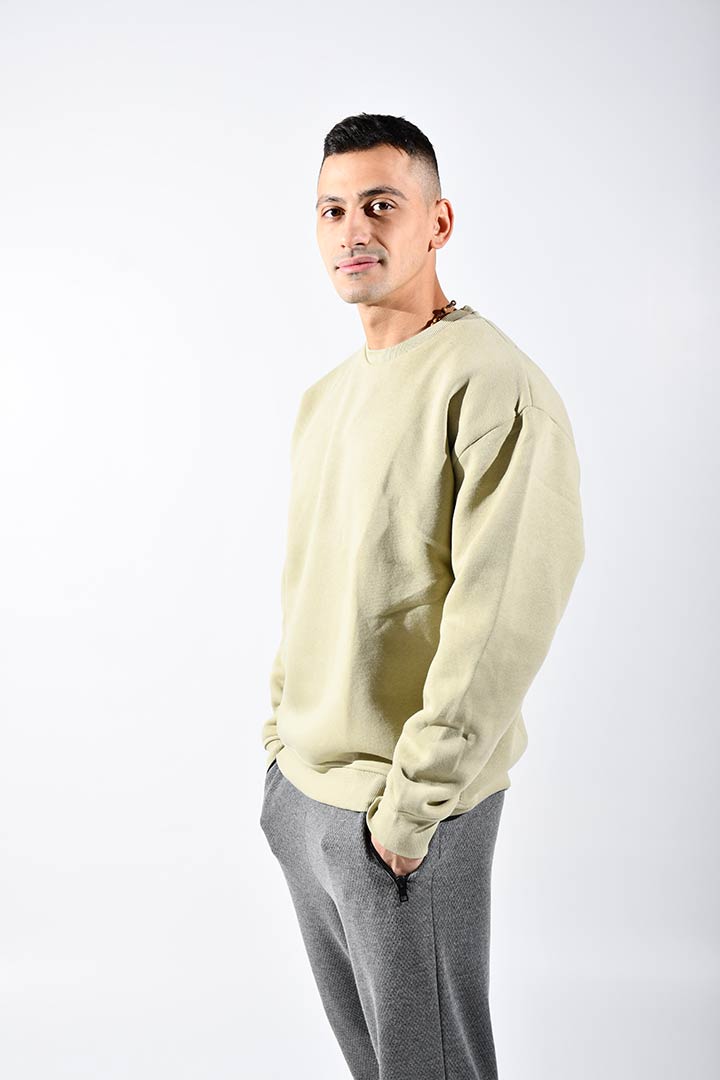 Picture of Crew Neck Sweatshirt-Beige