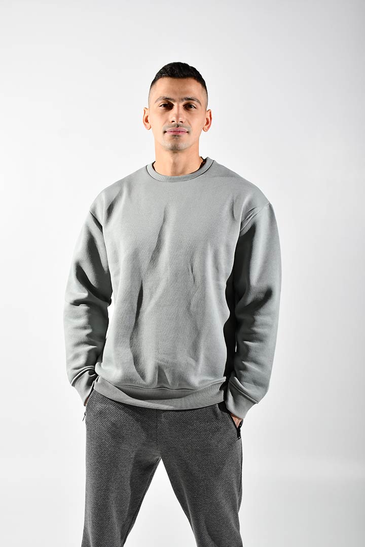 Picture of Crew Neck Sweatshirt- Grey