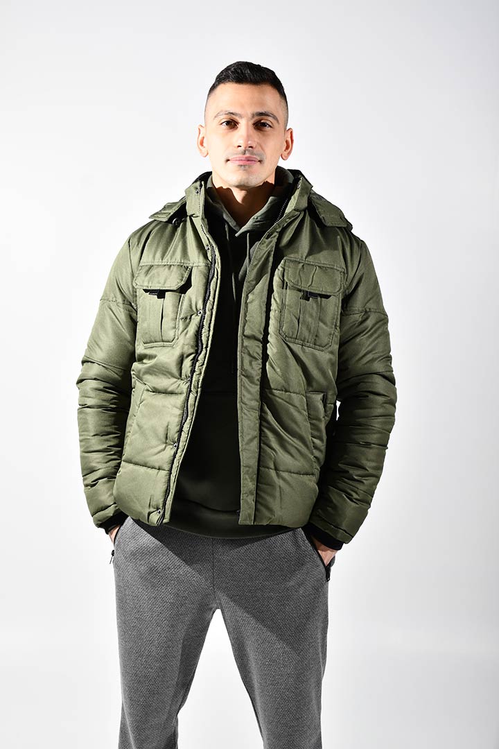 Picture of Hooded Puffer Jacket-Green