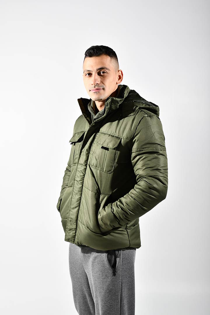 Picture of Hooded Puffer Jacket-Green