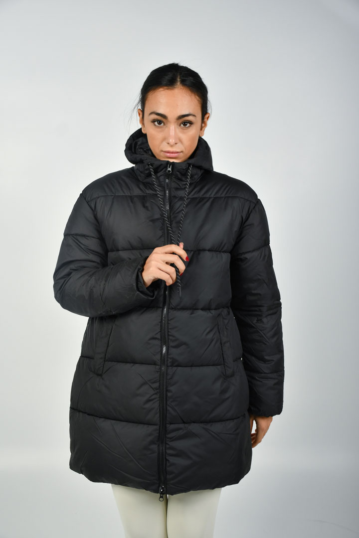 Picture of Hooded Quilted Puffer Coat-Black