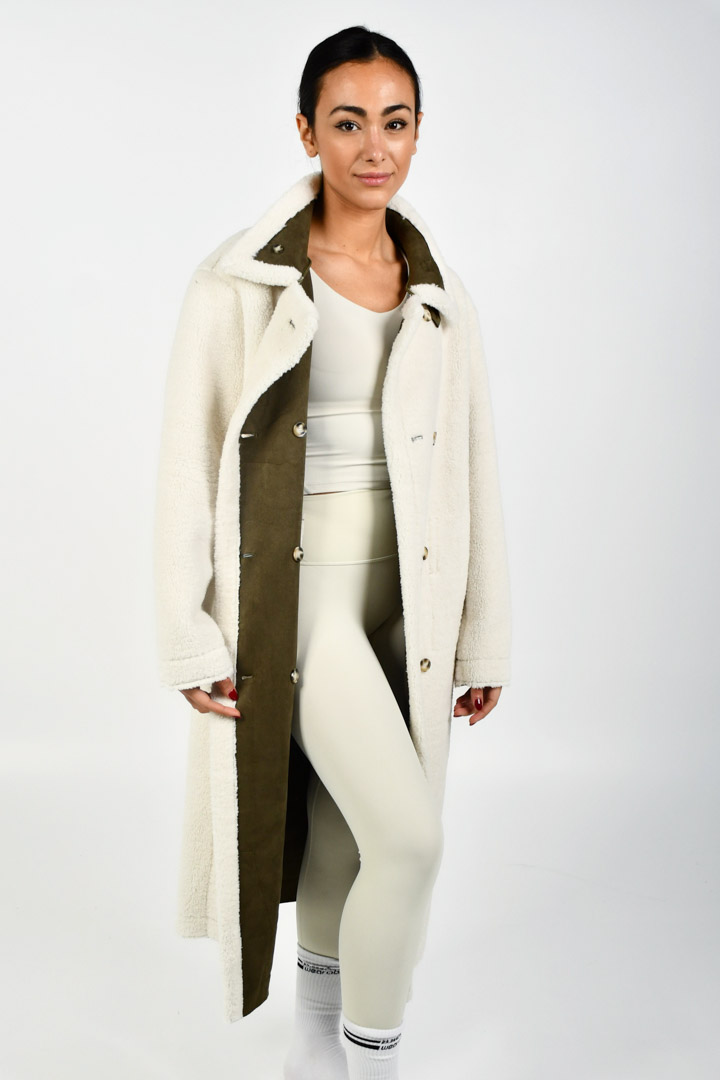 Picture of Reversible Fur Coat-White/Green