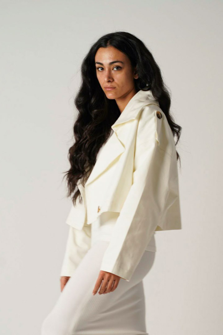 Picture of Cropped off White Trench Coat-Off White
