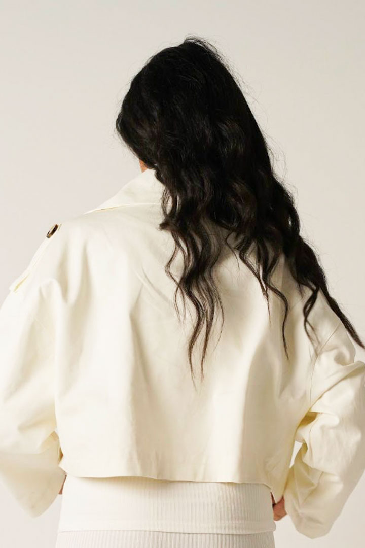Picture of Cropped off White Trench Coat-Off White