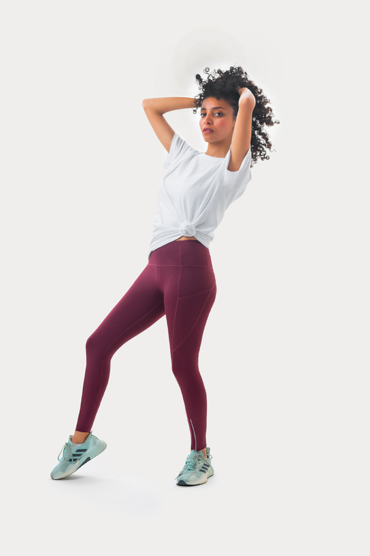 Picture of Women Leggings-Burgundy Red