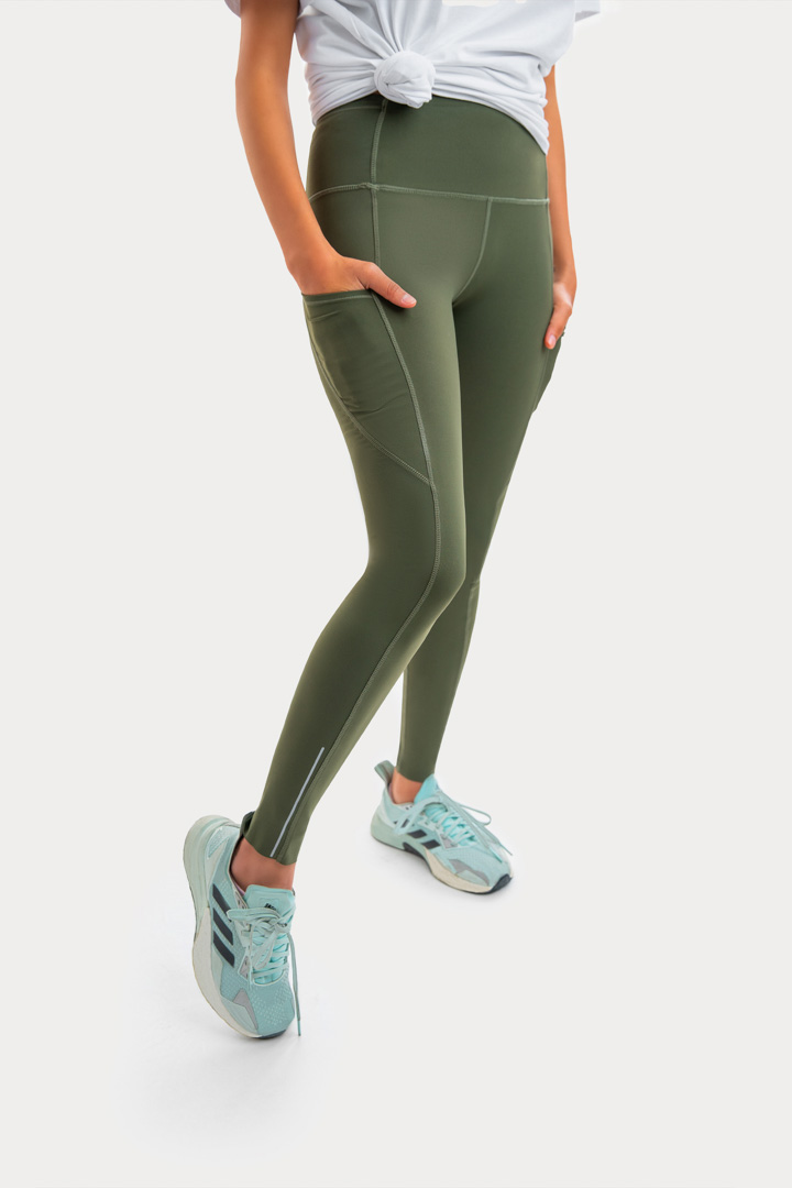Picture of Women Leggings-Olive Green
