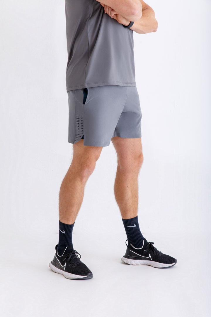 Picture of Grey Double Layer Short with Blue Lining 