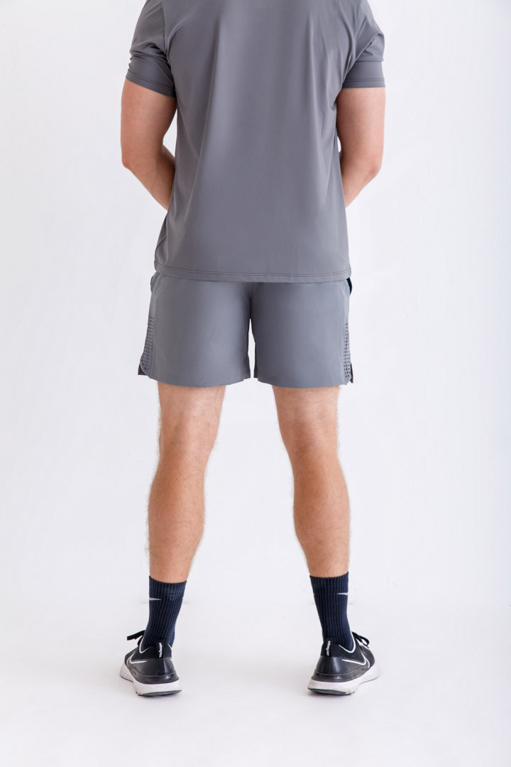 Picture of Grey Double Layer Short with Blue Lining 