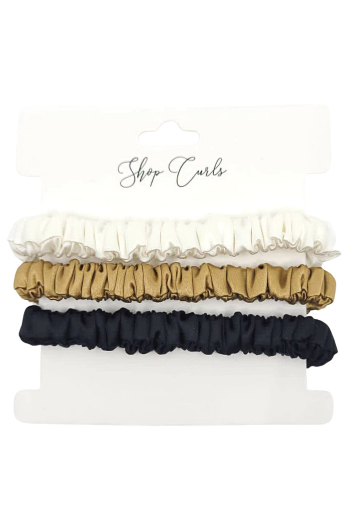 Picture of Shop Curls Skinny Silk Scrunchies(3Pack)-Neutrals