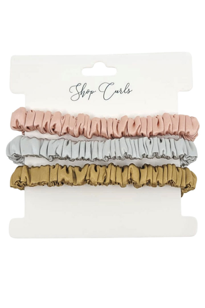 Picture of Shop Curls Skinny Silk Scrunchies(3Pack)-Metallics