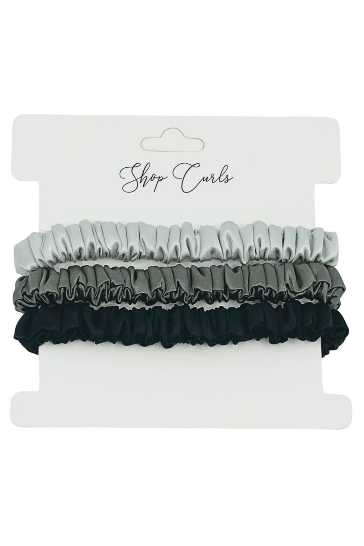 Picture of Shop Curls Skinny Silk Scrunchies(3Pack)-Midnight