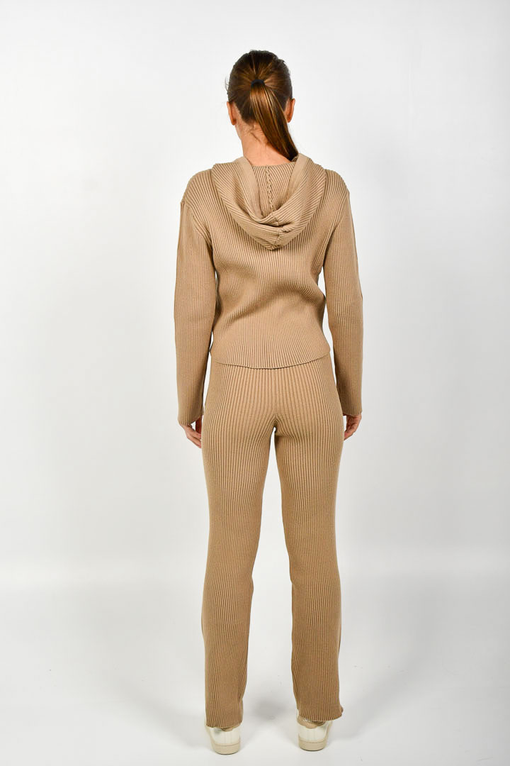 Picture of Ribbed Hoodie-Beige