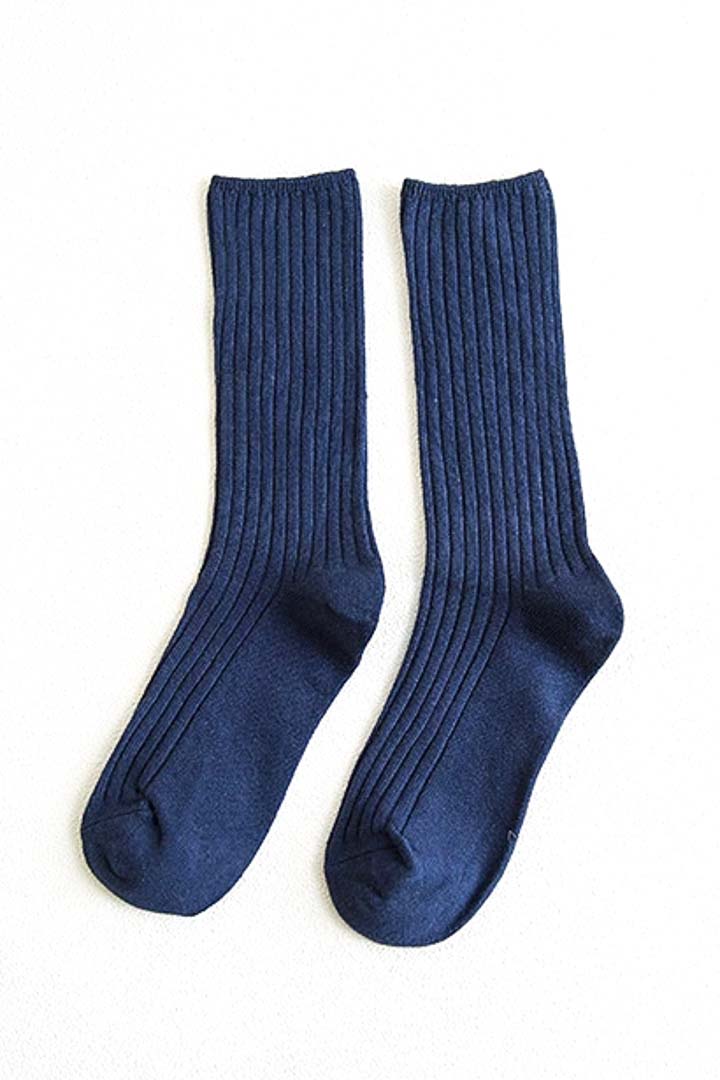 Picture of Textured Knitted Socks-Blue