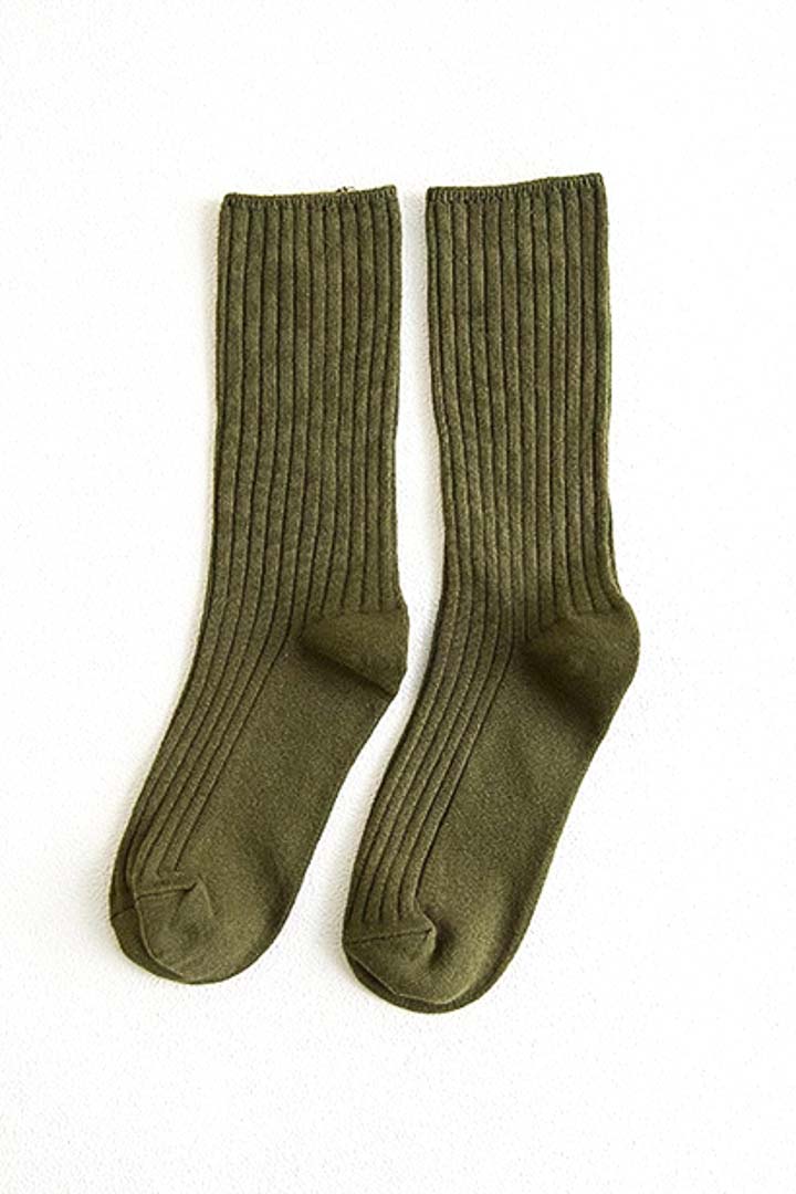 Picture of Textured Knitted Socks-Green