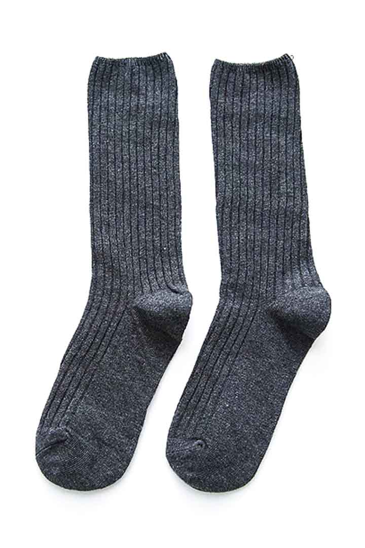 Picture of Textured Knitted Socks-Grey