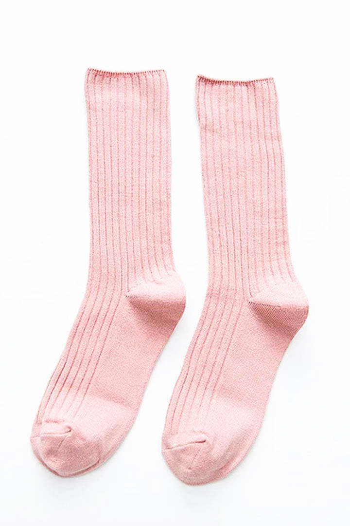 Picture of Textured Knitted Socks-Pink