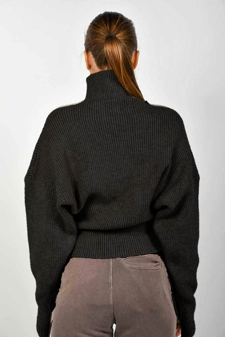 Picture of Turtleneck Knitted Sweater-Black