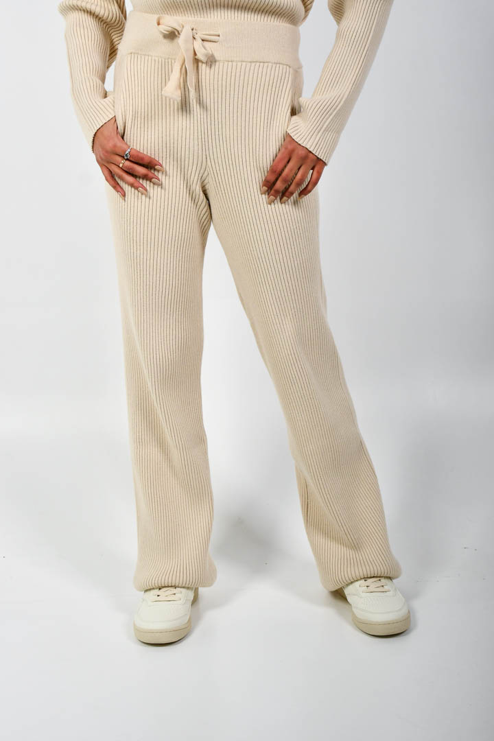 Picture of Ribbed Lounge Pant-Crème