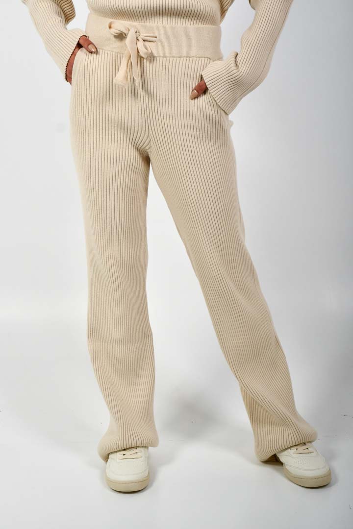 Picture of Ribbed Lounge Pant-Crème