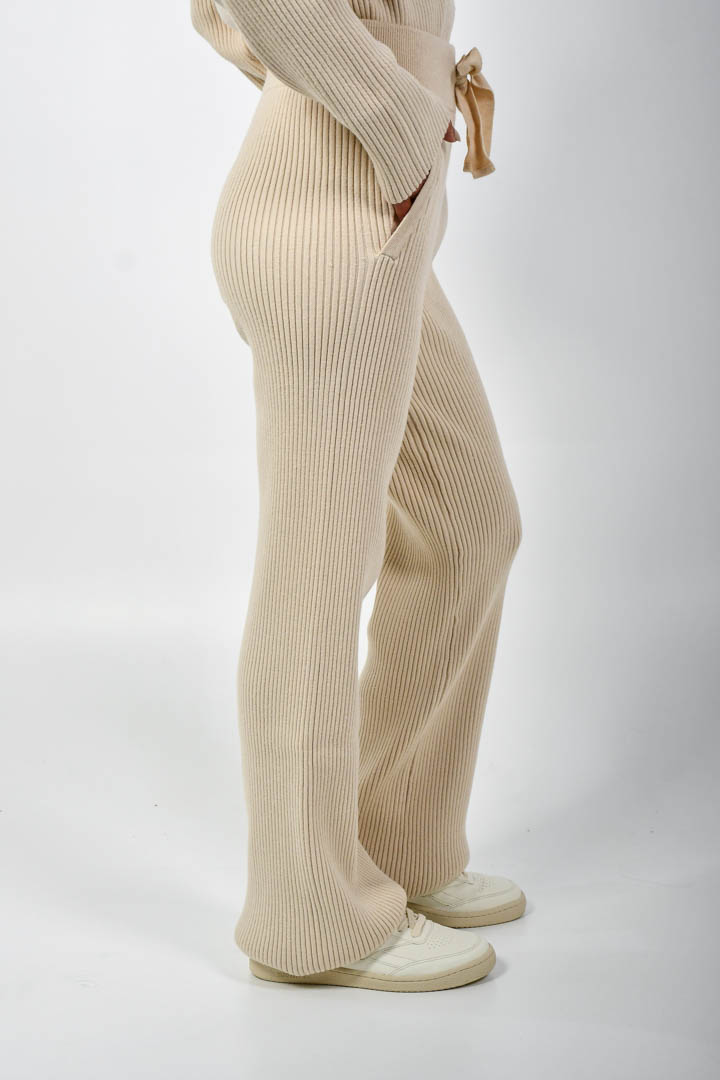 Picture of Ribbed Lounge Pant-Crème